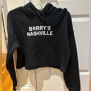 Barry’s Bootcamp Crop Top Black Hoodie Size Small